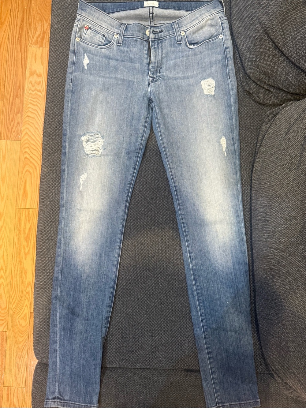 Hudson Light Blue Distressed Skinny Jeans